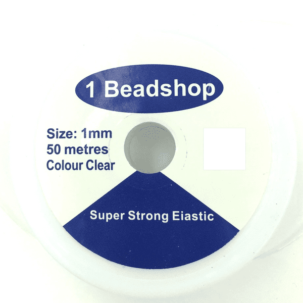 1mm Super Strong Elastic 50 Metre Roll / Colour - Clear