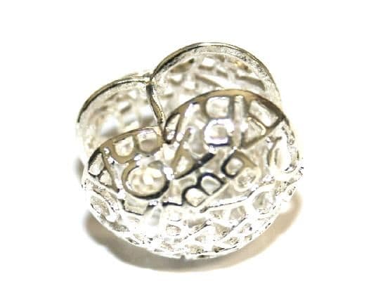 1pair of silver plated earring heart cage 19*15mm - S.F09 - 1411037