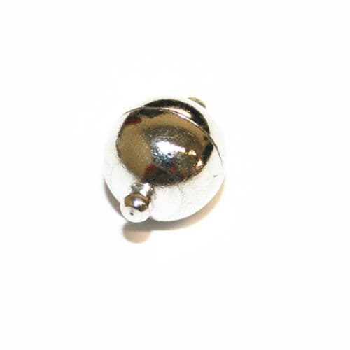 1pce x 10mm Rhodium plated round shape magnetic clasp