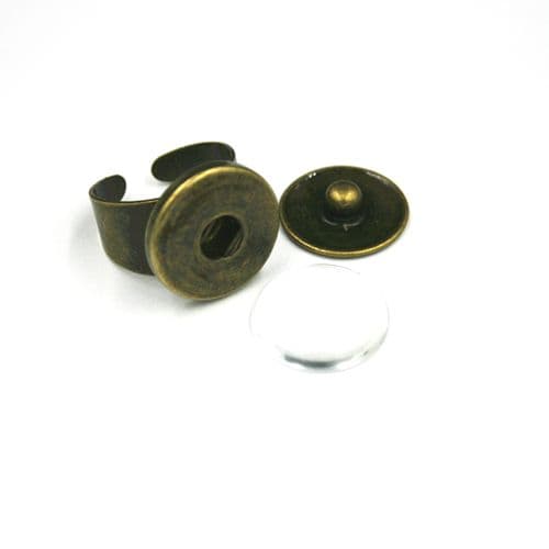 1pce x 18mm Make your own ring kit - antique brass - C8008085