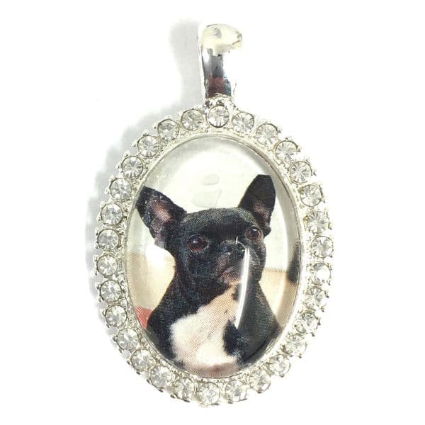 1pce x 24mmx 16mm make your own pendant kit - oval with crystal surround- silver plated -