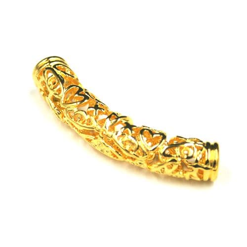 1pce x 9*47mm Filigree bracelet centre piece - gold colour - C8008032