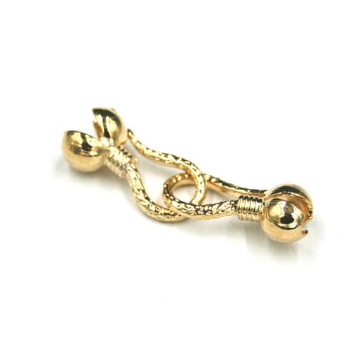 1pce x ball end crimp clasp - champagne gold colour - C8008065