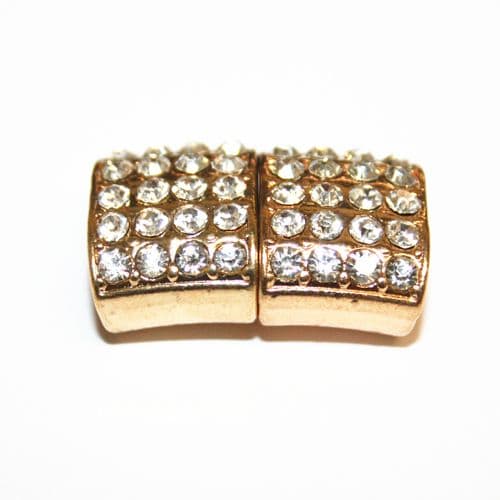 1pce x inside measurement 12*6mm rose gold colour magnetic clasp with rhinestone