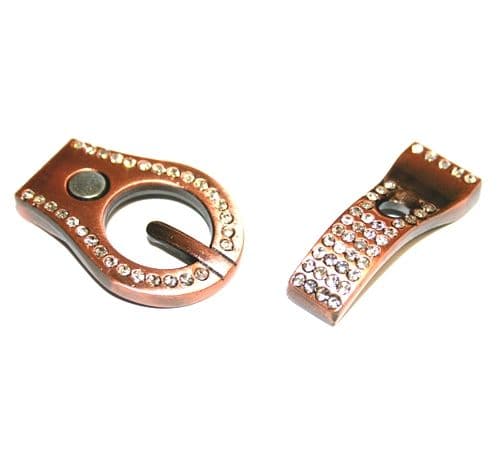 1set x Buckle shape antique copper magnetic clasp
