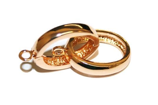 1set X Champagne gold / rose gold oval 2-part clasp set - S.F - WC242 - 4000084