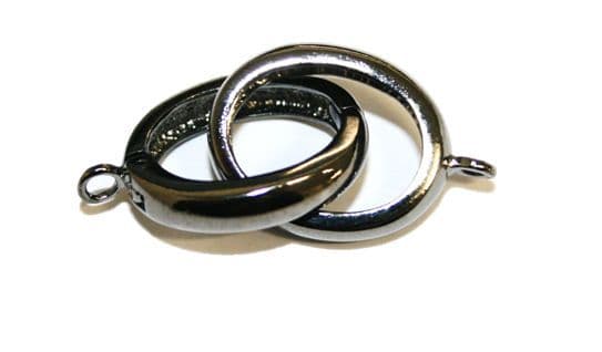 1set x gunmetal colour oval 2-part clasp set - WC242 - S.F - 4000087