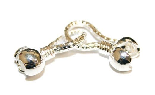 1set x Silver plated ball end crimp clasp - S.F - C8008064 - WC243