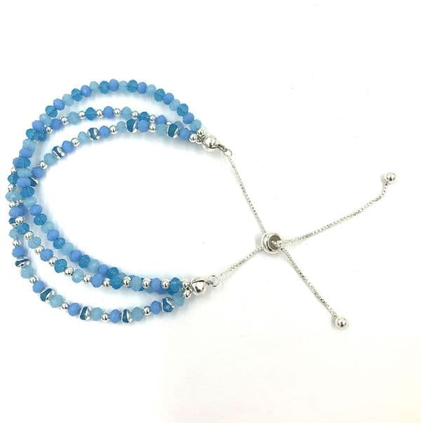 2 x Gun metal plated bracelet clasp connector with slider - 1mm x 7cm (2)