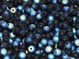 23980/28771 ROUNDS CZECH BEADS 6 MM JET AB MATTED (50 pieces)