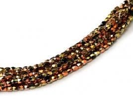 23980/98542 FIRE POLISHED 2 MM JET CALIFORNIA GOLD RUSH APPROX.160 Peices