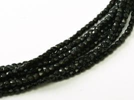 23980 FIRE POLISHED 2 MM JET APPROX.160 Pieces