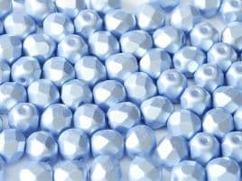 25014 FIRE POLISHED 6 MM ALABASTER PASTEL LT.SAPPHIRE (50 pieces)