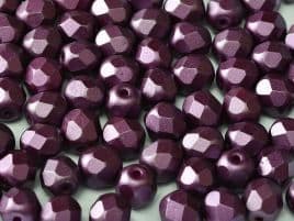 25032 FIRE POLISHED 6 MM ALABASTER PASTEL BORDEAUX (50 pieces)