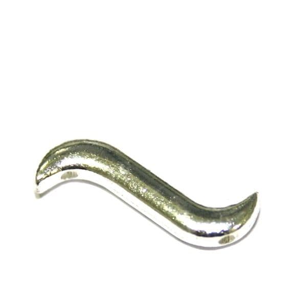 25pcs x 19mm silver plated plain S shape spacer - C7003102