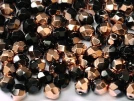 27101 FIRE POLISHED 6 MM JET CAPRI GOLD (50 pieces)