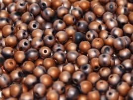 27233 ROUNDS CZECH BEADS 4 MM JET SUNSET FULL MATTED (100 pieces)