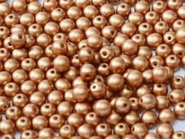 29412 ROUND CZECH BEADS 4 MM ALABASTER METALLIC COPPER (100 pieces)