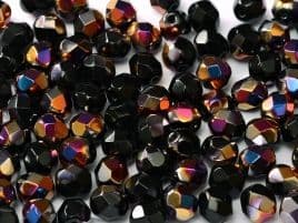 29500 FIRE POLISHED 6 MM JET SLIPERIT (50 pieces)