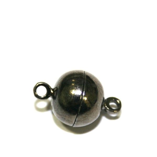 2pcs x 10mm gun metal plated plain round magnetic clasp - S.F02 - WA145/WC242 - 2801039