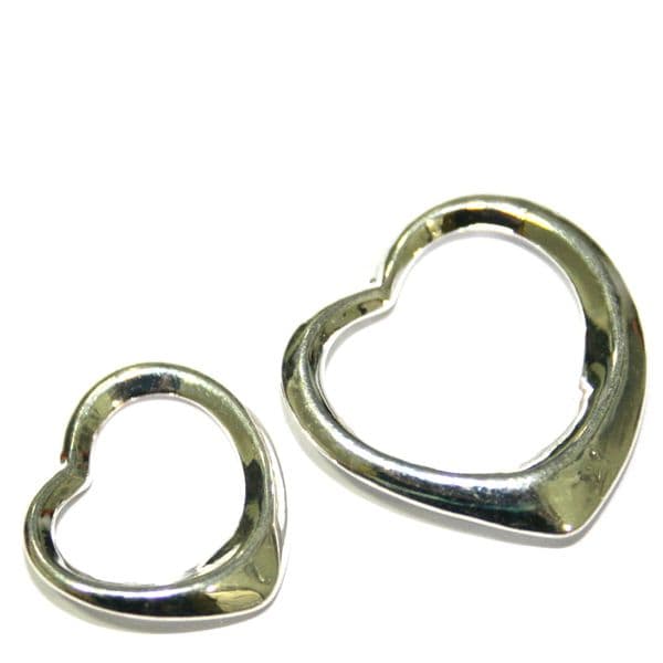 3 x 20mm Silver plated double heart clasp - S.FC11 - WA215 - 1336003