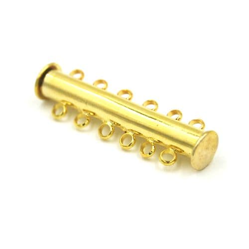 3 x 6 Strand Magnetic Sliding Clasps Gold Plated