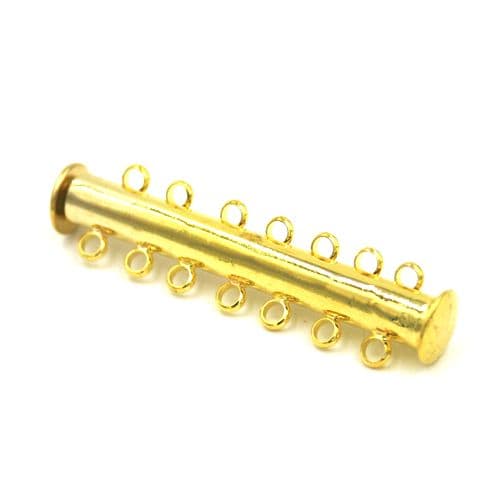 3 x 7 Strand Magnetic Sliding Clasps Gold Plated - S.F06 - 2503024