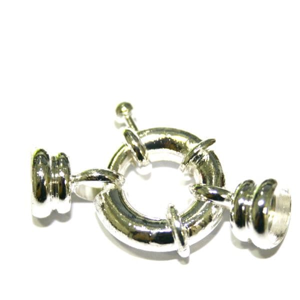 3 x Silver Plated Ring Clasps 17mm - S.F11 - WA207/WC240 - 2801022