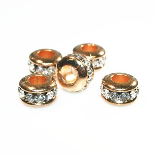 30pcs x 10*6mm rose gold rondelle spacer - 8007006
