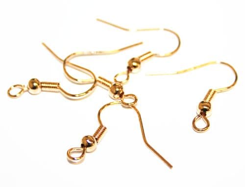 30pcs x champagne gold shepherd crook earring - C7003123