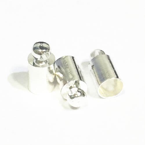 30pcs x Silver plated inside measurment 2mm - end connector with ring - barrel shape - 9014027
