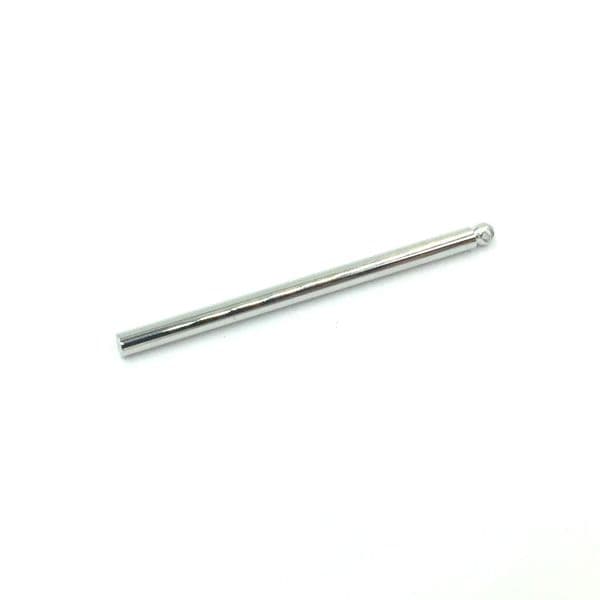 35x2mm Rhodium cylindrical connector with one hole 26-clsk507