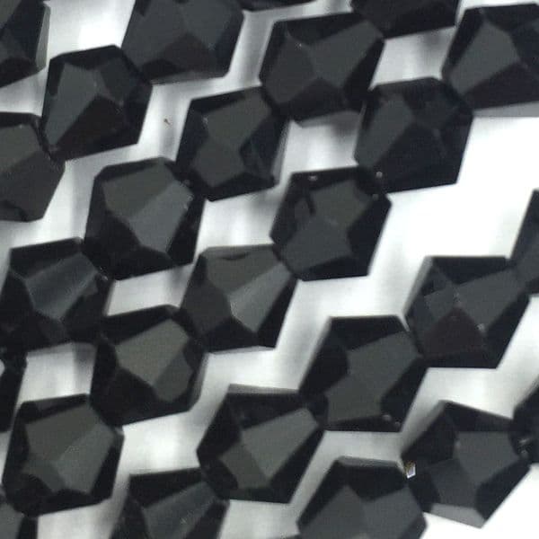 3mm Crystal bicone glass beads 150 pieces - Black 8431