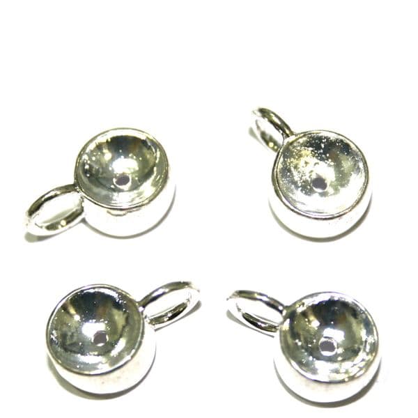 4 x 10mm silver plated charm carrier - S.F10 - WC037 - 2502138