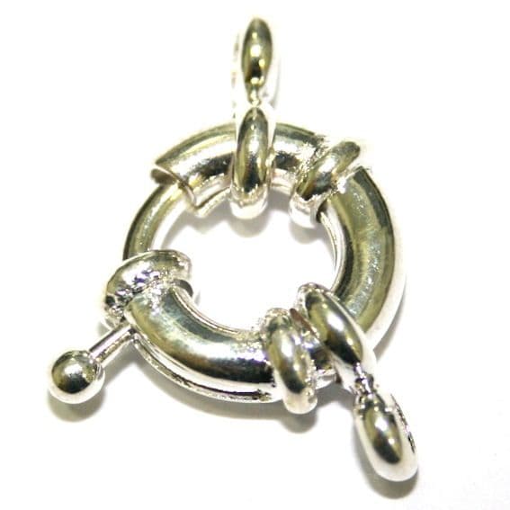 4 x 15mm Silver Plated Ring Clasps - S.F11 – WC049 - 2502045
