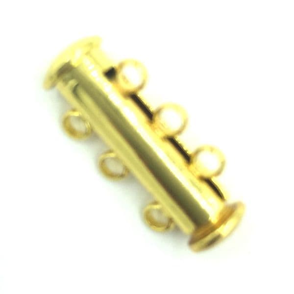 4 x 3 Strand Magnetic Sliding Clasps Gold Plated 163208039