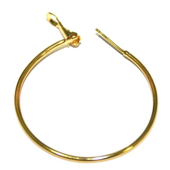 4 x 40mm Gold Colour Tube earring ring - S.F06 - WC050 - 2502129