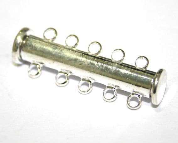 4 x 5 Strand Magnetic Sliding Clasps Silver Plated - S.F011 - 2503020