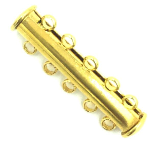 4 x 5 Strands Magnetic Sliding Clasps Gold Plated - S.F06