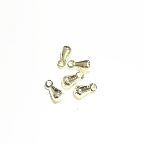 40pcs x 3mm silver plated pear drop charm - 2002077