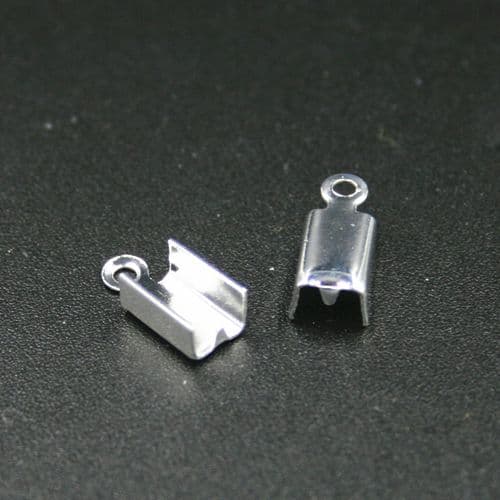 40pcs x crimp end - silver plated - C8008068