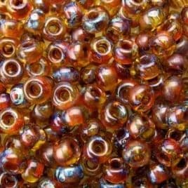 4501 SEED BEADS 8/0 PICASSO TRANSP SAFFRON