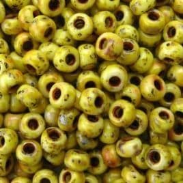 4512 SEED BEADS 8/0 PICASSO OPAQUE CANARY YELLOW