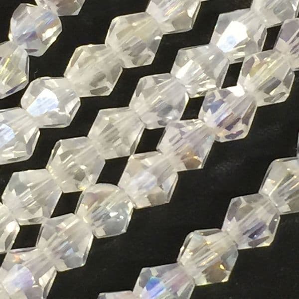 4mm crystal bicone beads - 100 pieces -  clear AB 8459
