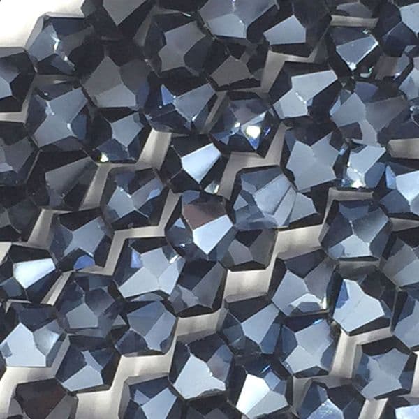 4mm crystal bicone beads - 100 pieces -  Dark blue 8457