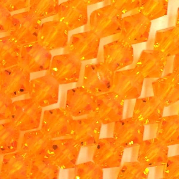 4mm crystal bicone beads - 100 pieces -  deep orange  8418