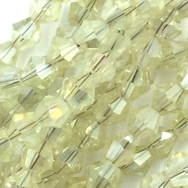 4mm crystal bicone beads - 100 pieces -  lemon AB 8411AB