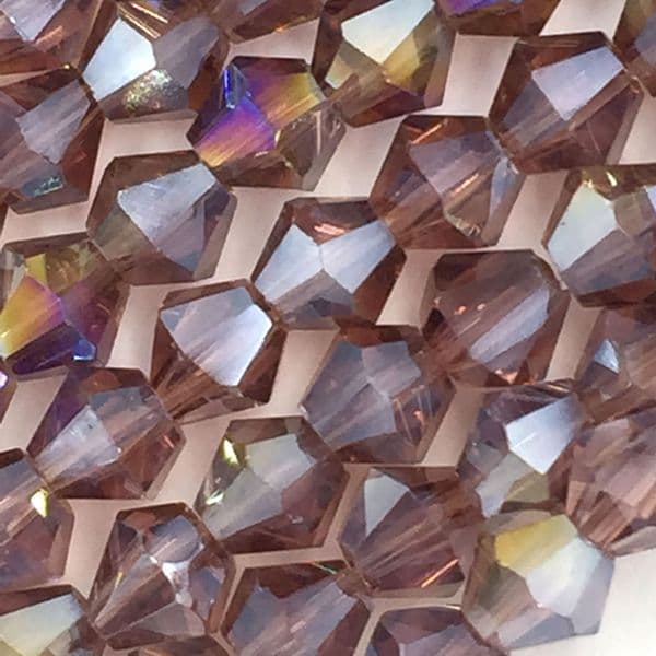 4mm crystal bicone beads - 100 pieces -  light purple AB 8428 AB