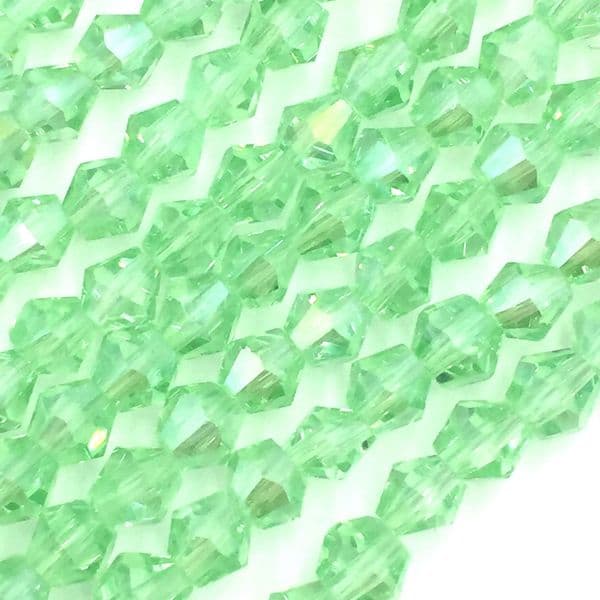 4mm crystal bicone beads - 100 pieces -  mint green AB 8450 AB