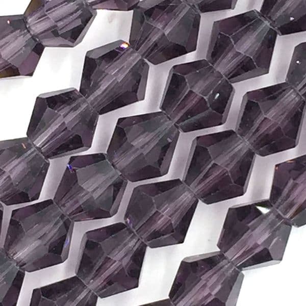 4mm crystal bicone beads - 100 pieces -  purple amethyst 8429